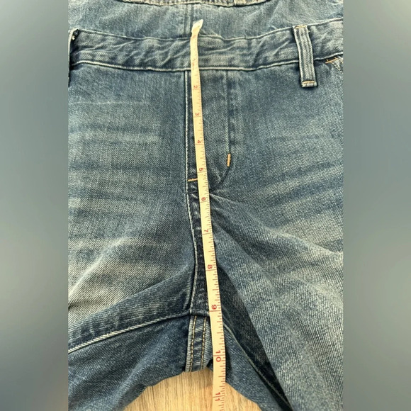 Abercrombie & Fitch Distressed Denim Overalls Raw Hem Boho Comfy Country Size XS - Picture 6 of 11